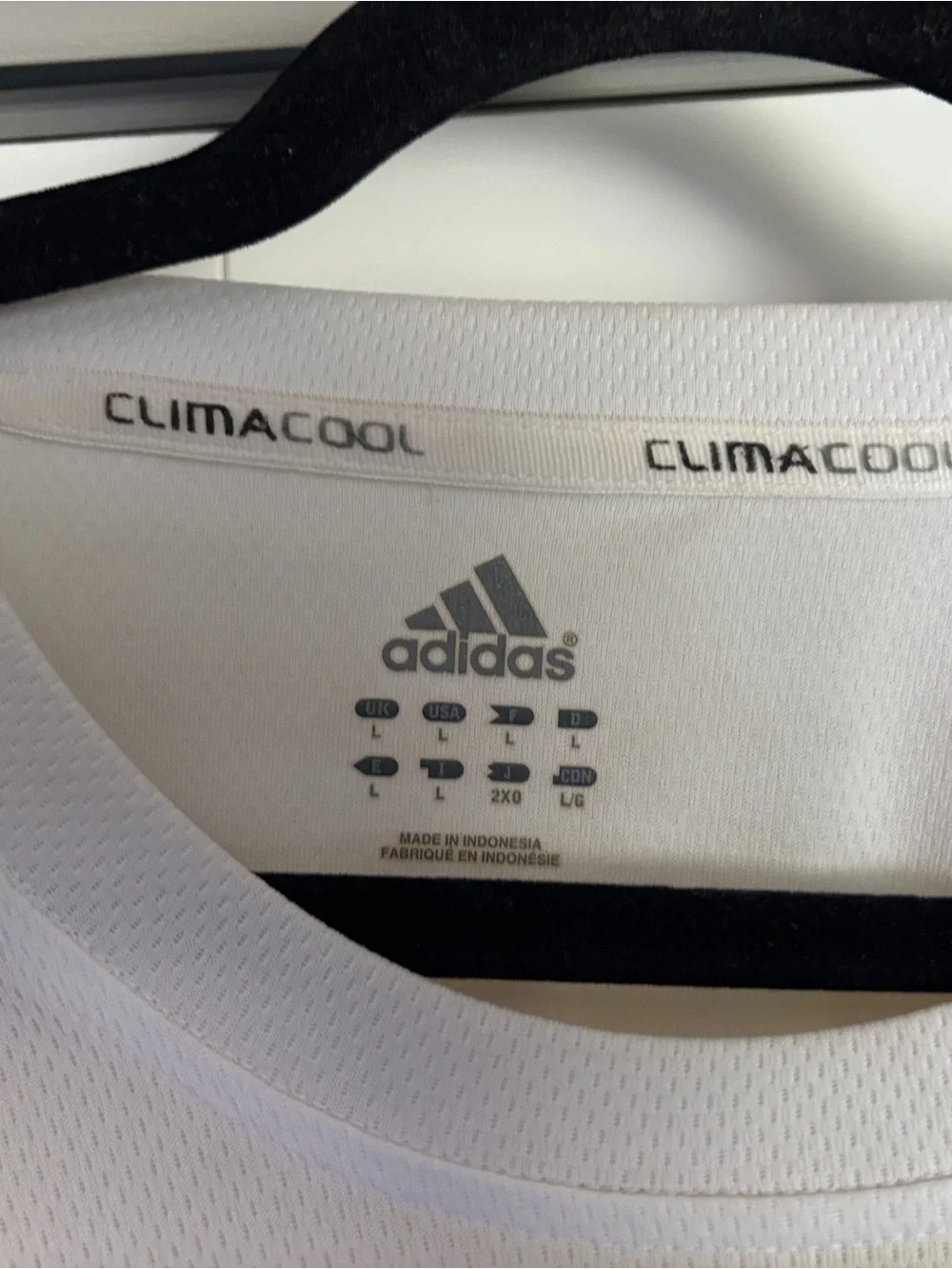 adidas Clima Cool Men’s White Short-Sleeve Athletic Tee with Yellow Accents